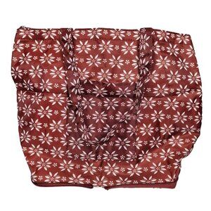 Temptations Packable Travel Reusable Insulated Nylon Shopping Tote Bag Rust Red